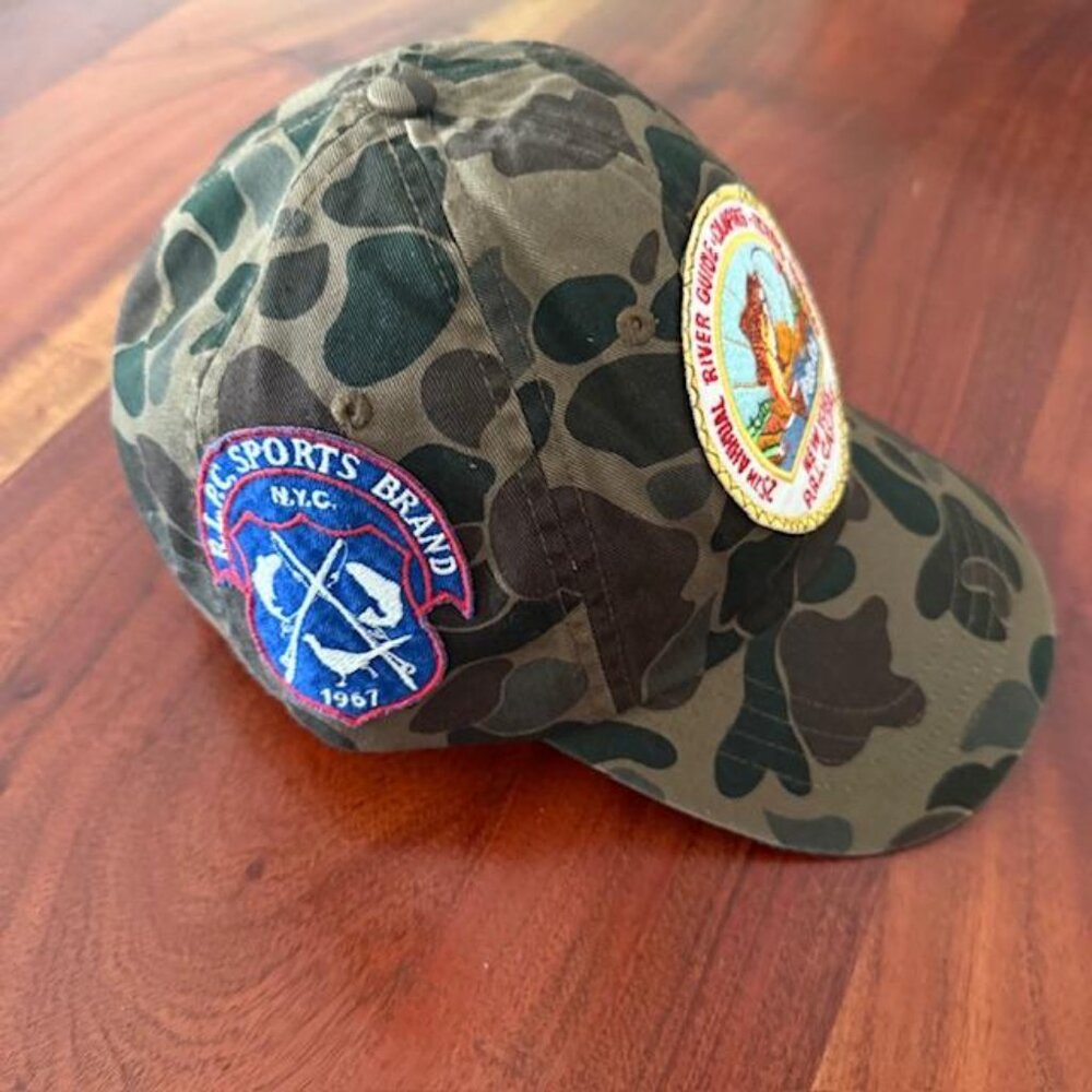SOLD! RALPH LAUREN 1 OF 1 RIVER GUIDE SPORTING FISHING PATCH CAMO CAP RL 815 NWT - Picture 3 of 9